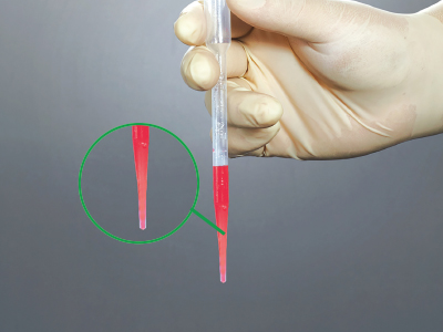 管端可熱封，方便液體的攜帶