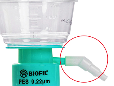 傾斜的軟管接頭更易于連接真空管路